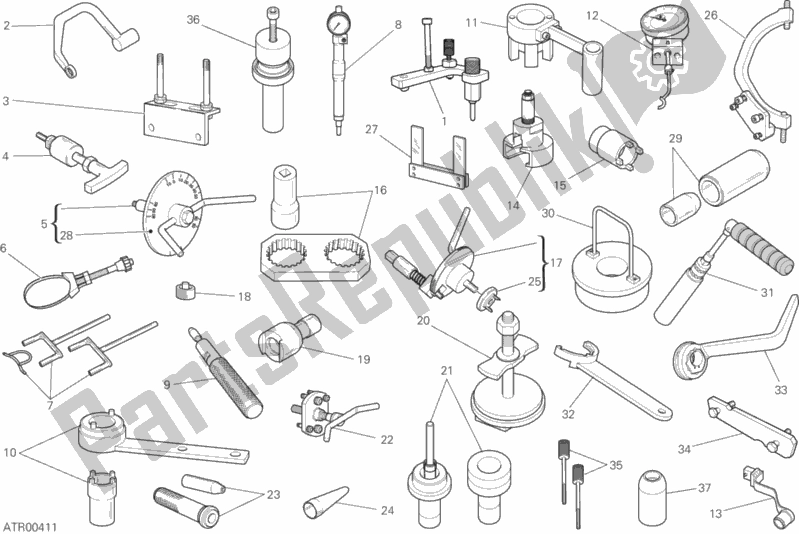 Todas as partes de Ferramentas De Serviço De Oficina, Motor do Ducati Monster 821 Thailand 2019